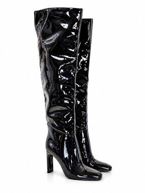 ​TAMARA MELLON | Legacy Patent Leather Over-The-Knee Boots Black 36.5 ~ NWOB